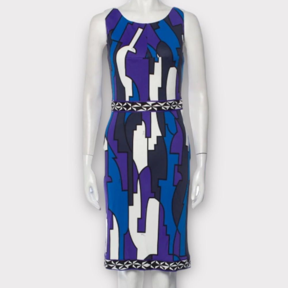 Emilio Pucci Women’s Dress Size 6 Italy Abstract Print Sheath Designer Luxury